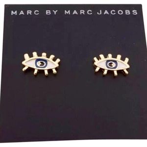 Marc Jacobs Lashed Eye Gold Stud Earrings